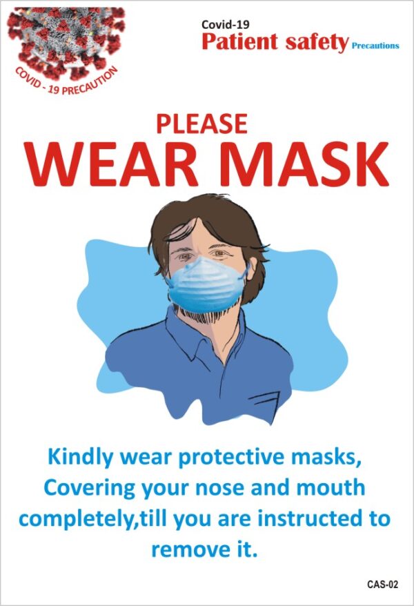 CAS-02 E .COVID19 – INFO. STICKERS . WEAR MASK. | Smart Doc Posters